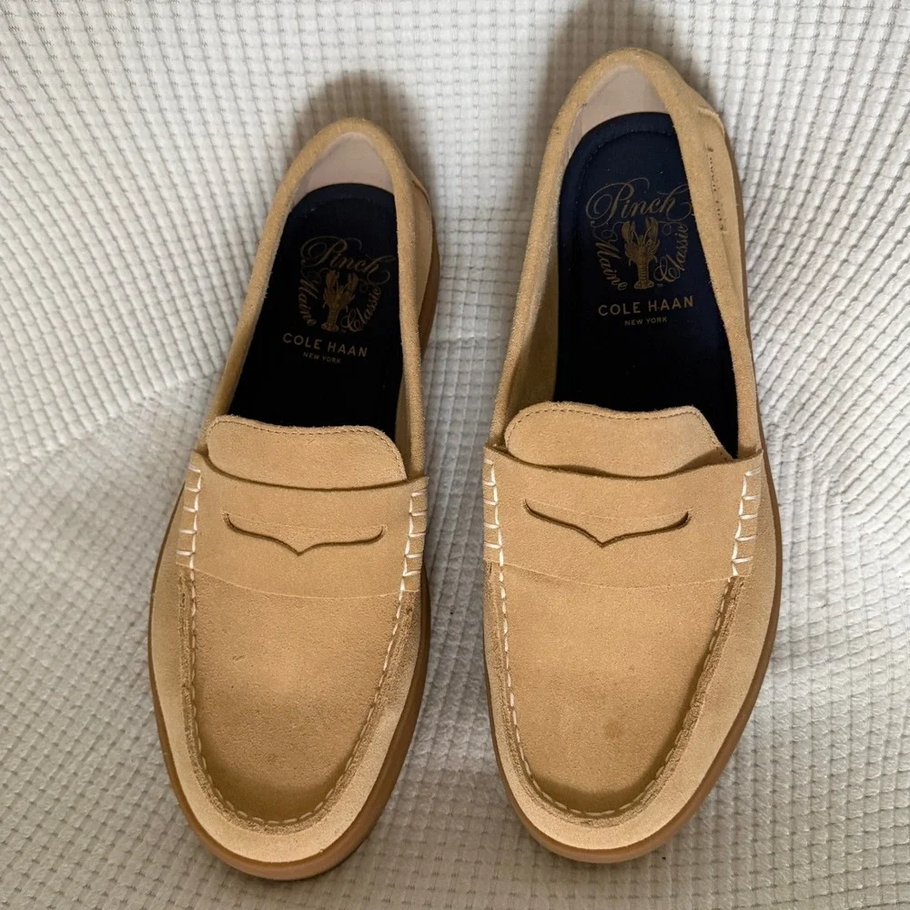 Cole Haan Pinch Classic Tan Nubuck Suede Penny Loafers Men 9 C27941 Casual